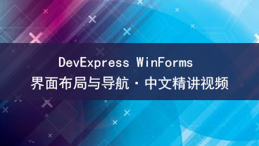 DevExpress WinForms 界面布局与导航教学视频